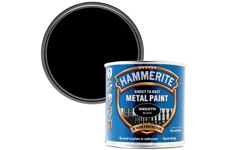 Hammerite Direct to Rust Metal Paint Smooth Black 250ml Hammerite Direct to Rust Metal Paint Smooth Black 250ml