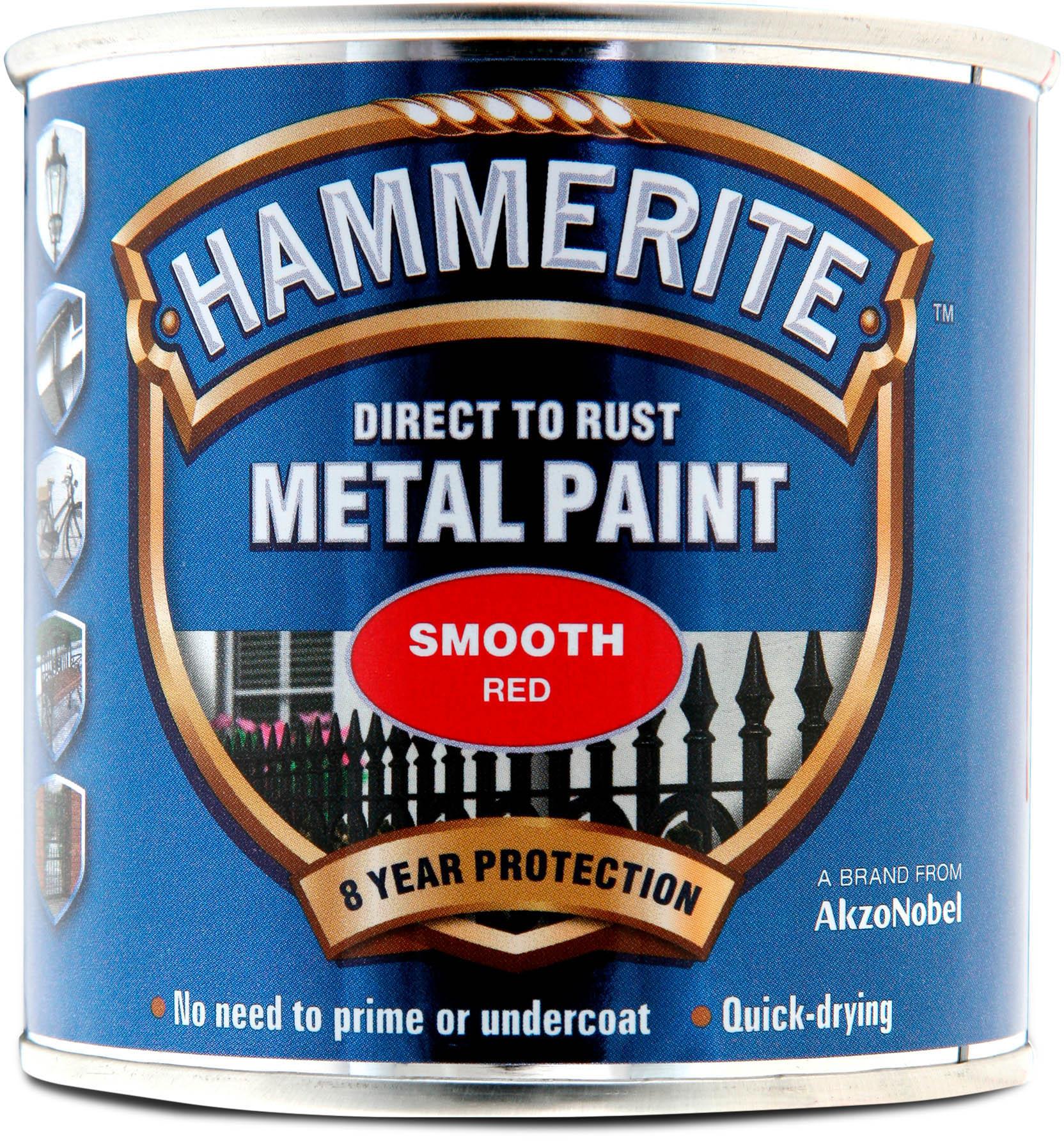 Hammerite Direct to Rust Metal Paint Smooth Red 250ml