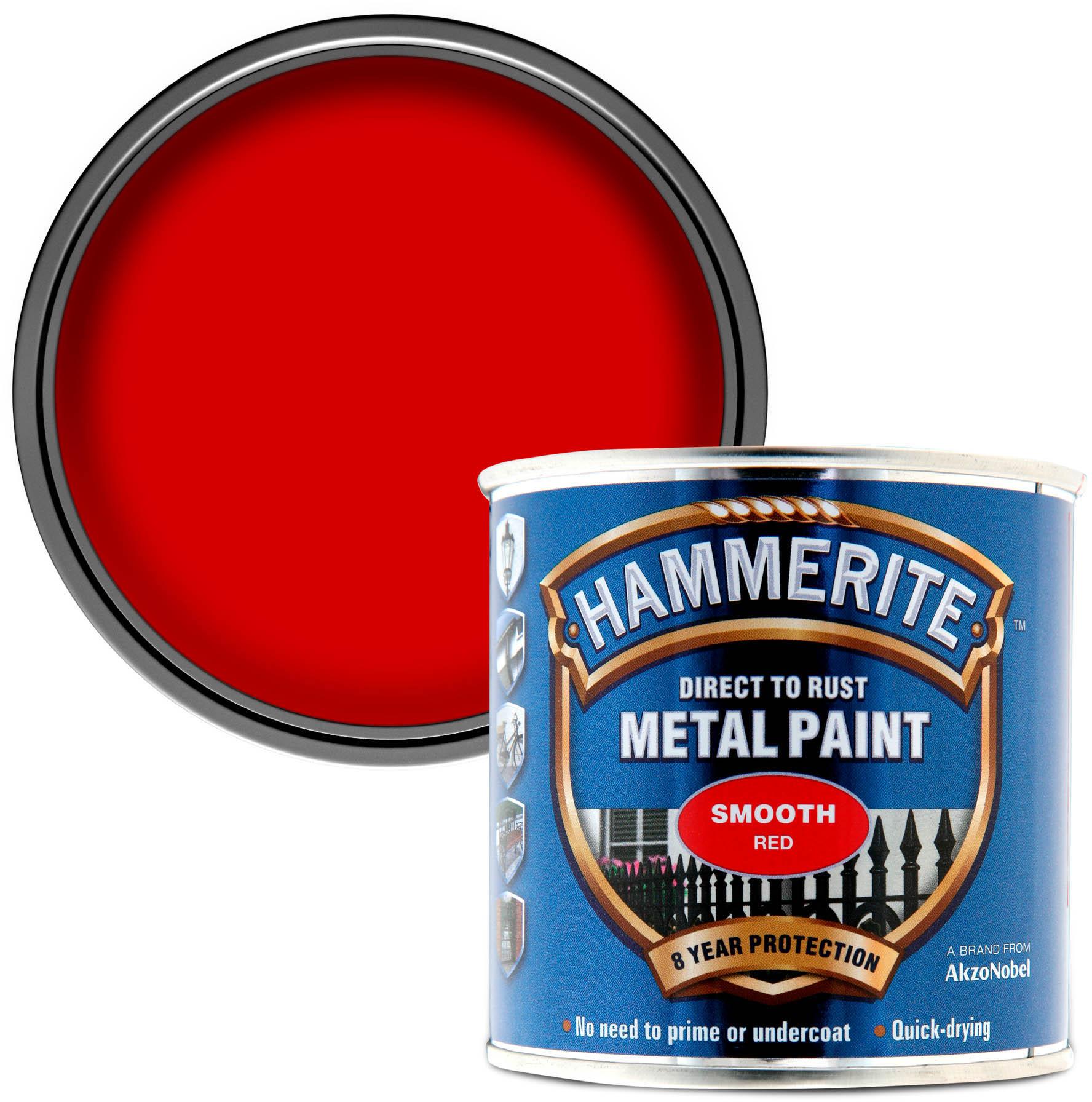 Hammerite Direct to Rust Metal Paint Smooth Red 250ml