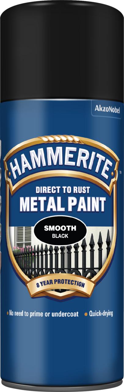 Hammerite Direct to Rust Metal Paint Smooth Black 400ml