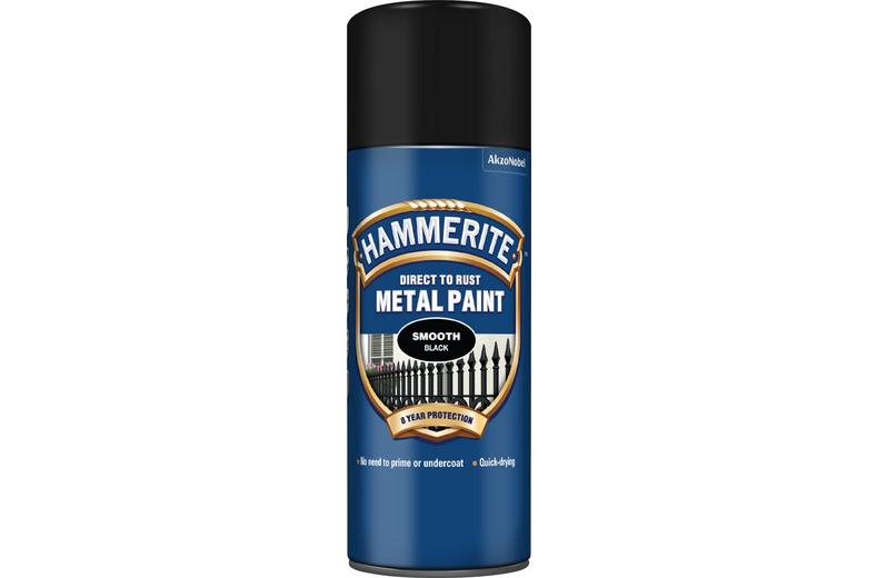 Hammerite Direct to Rust Metal Paint Smooth Black 400ml Hammerite Direct to Rust Metal Paint Smooth Black 400ml
