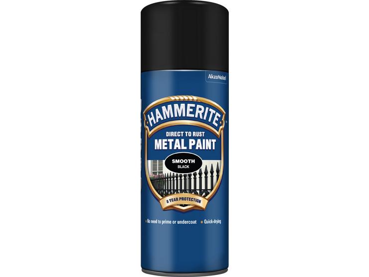 Hammerite Direct to Rust Metal Paint Smooth Black 400ml