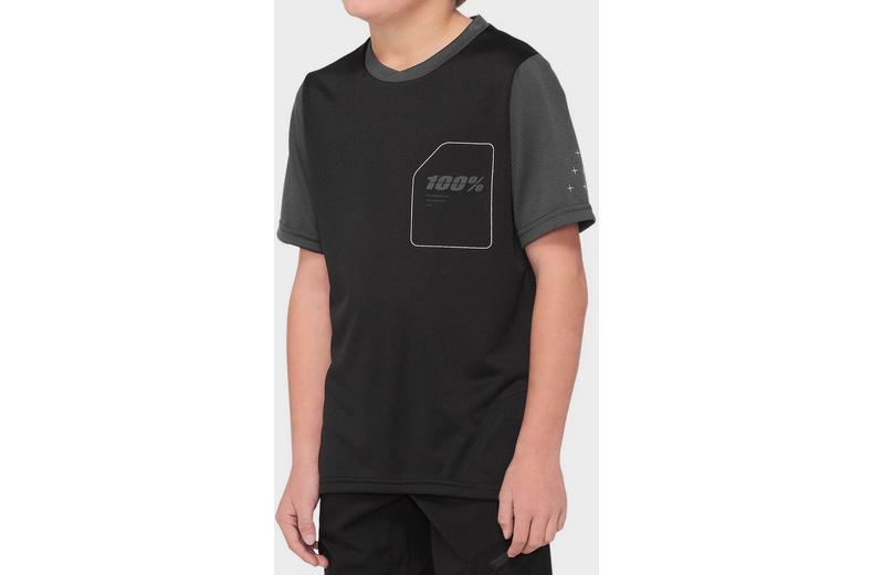 100% RIDECAMP Youth Short Sleeve Jersey Black/Charcoal - M 100% RIDECAMP Youth Short Sleeve Jersey Black/Charcoal - M
