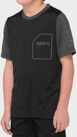 Halfords 100% RIDECAMP Youth Short Sleeve Jersey Black/Charcoal - L | Extra 8% off for BC Members