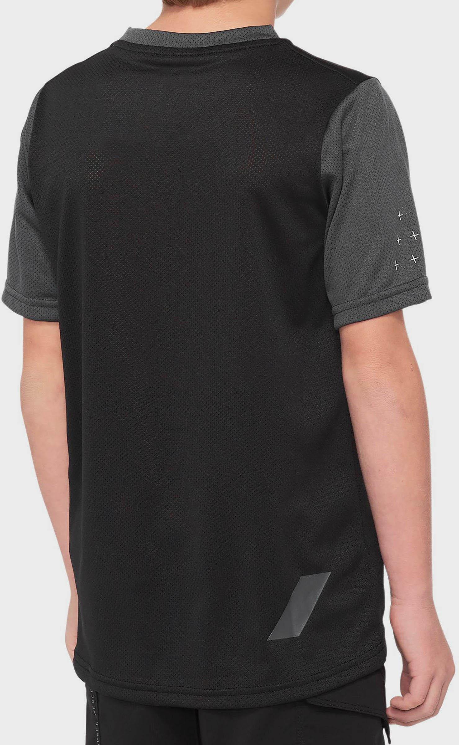 100% RIDECAMP Youth Short Sleeve Jersey Black/Charcoal - M