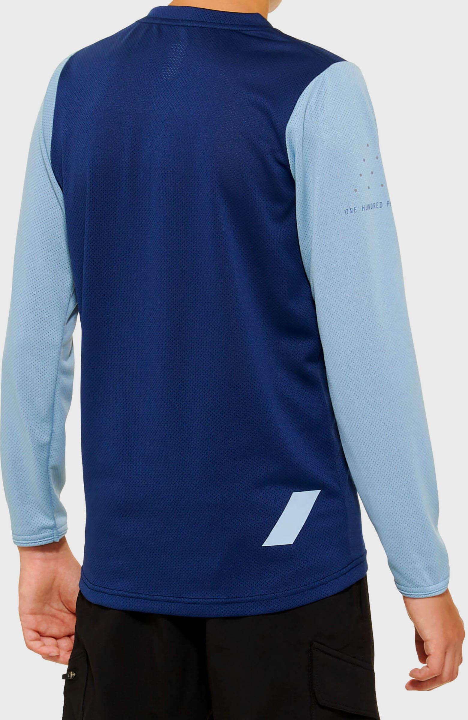 100% RIDECAMP Youth Long Sleeve Jersey Navy/Slate - XL