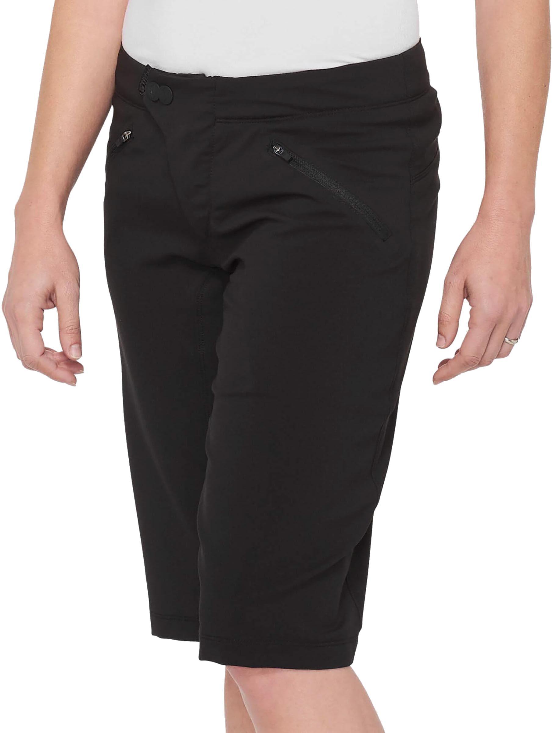 100% RIDECAMP Womens Shorts w/ Liner Black - L