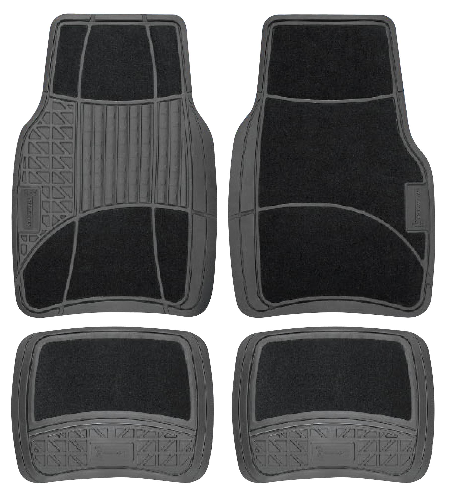 Michelin Carpet & Rubber 4 Piece Car Mat Set Black