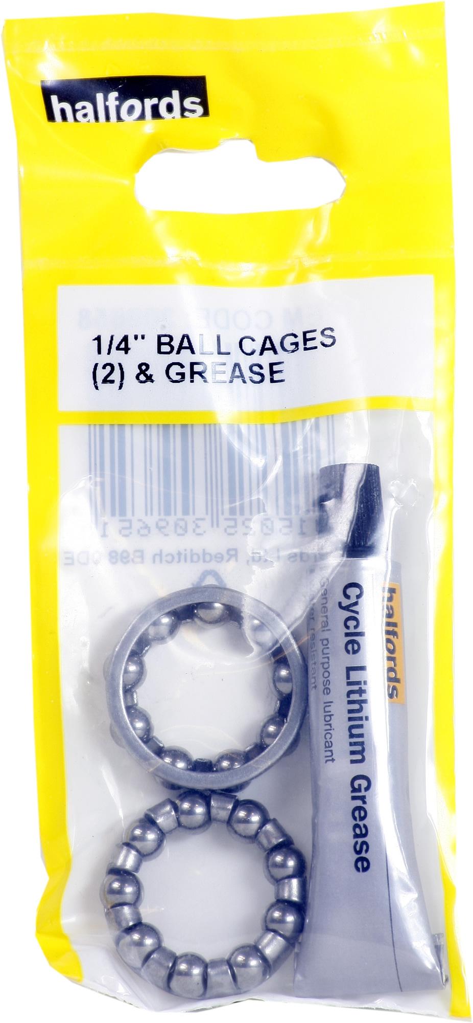 Halfords 1/4 Inch Ball Bearing Cages And Grease