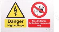 Laser High Voltage No Admittance Sign