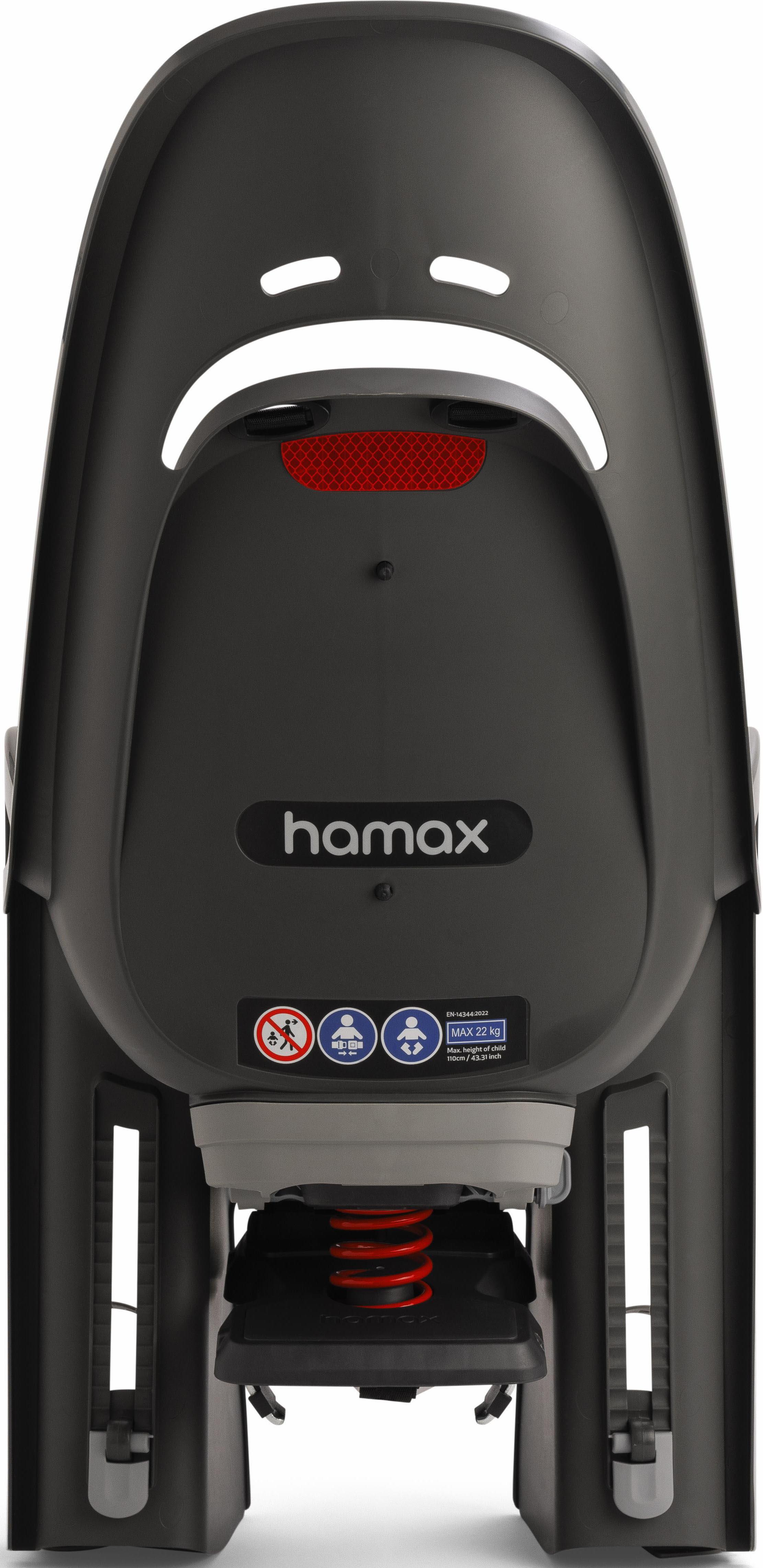 Hamax Zenith Relax Child Bike Seat With Carrier Adapter, Grey/Black