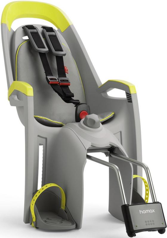 Halfords Hamax Amaze Child Bike Seat With Lockable Bracket, Light Grey/Light Grey Lime | Extra 8% off for BC Members