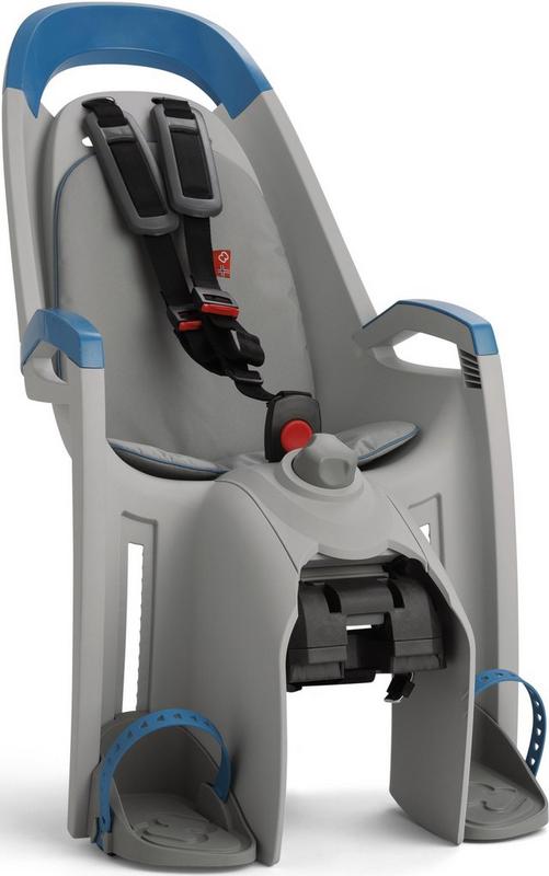 Halfords Hamax Amaze Child Bike Seat With Carrier Adapter, Light Grey/Petrol Blue/Light Grey | Extra 8% off for BC Members