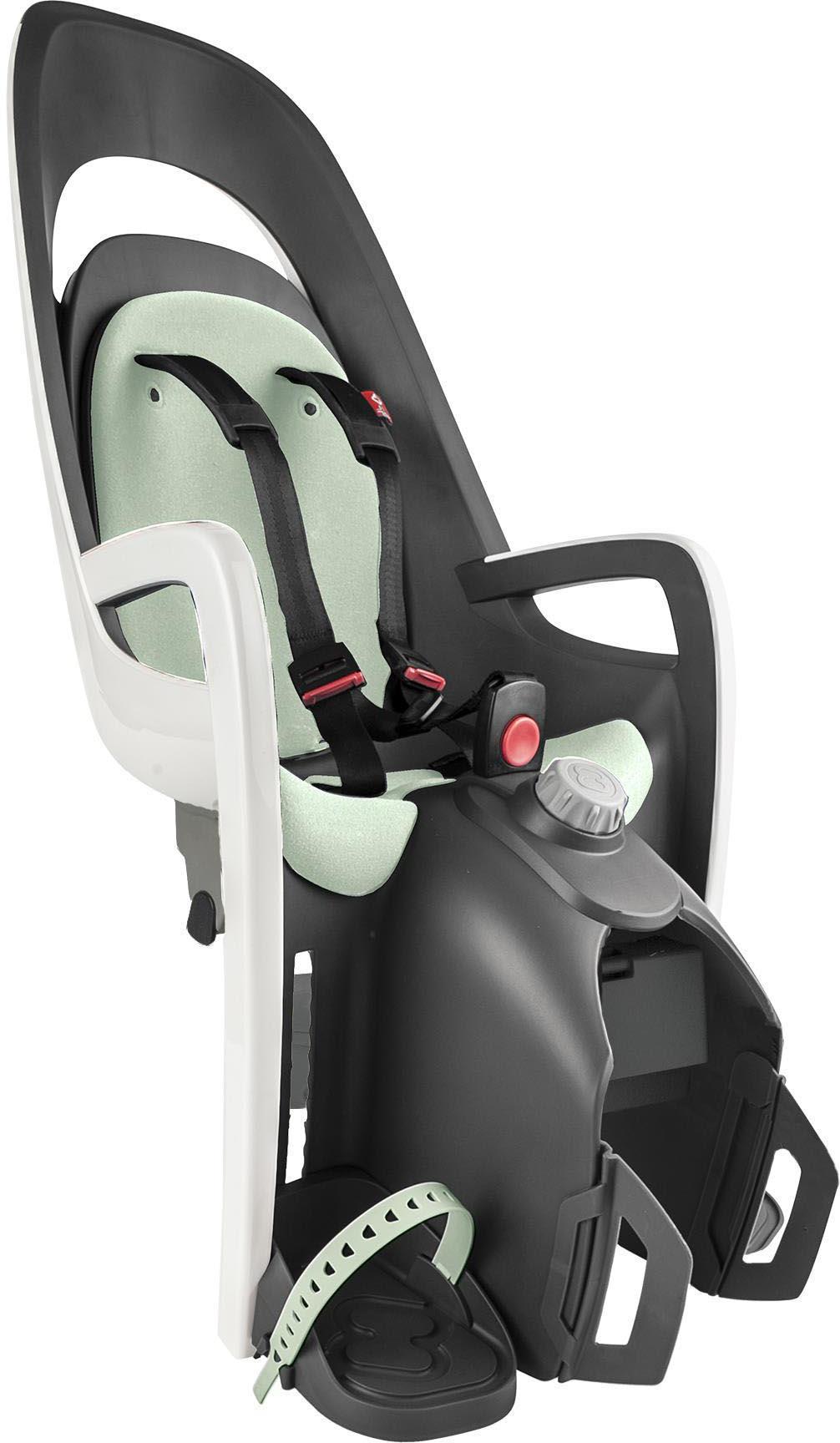 Halfords Hamax Caress Child Bike Seat Pannier Rack Version, White/Mint | Pricematch, Extra 8% off for BC Members, Free Bike Health Check, Cycle2Work Scheme & 0% APR Finance.