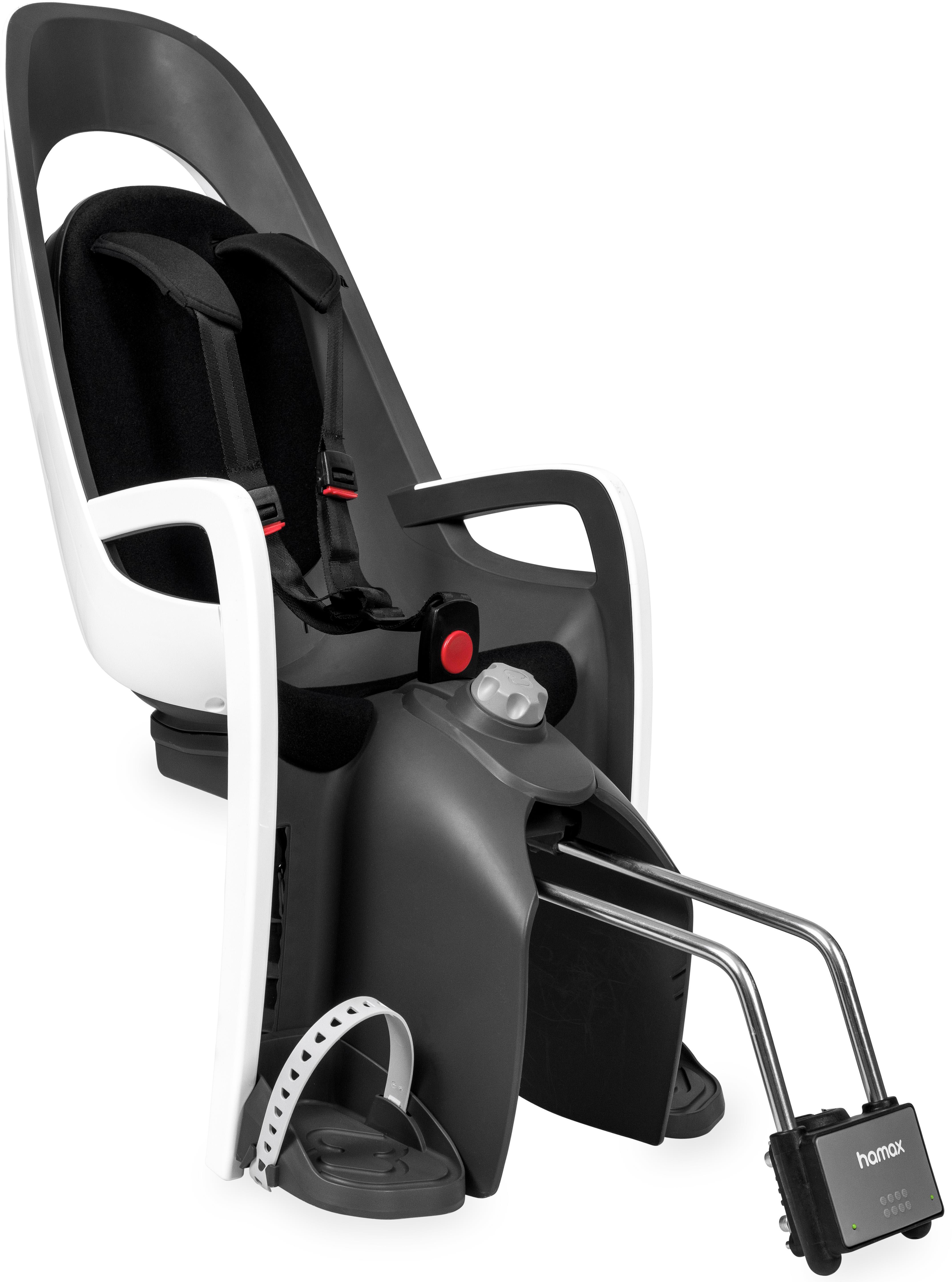 Halfords Hamax Caress With Lockable Bracket, White/Black | Pricematch, Extra 8% off for BC Members, Free Bike Health Check, Cycle2Work Scheme & 0% APR Finance.