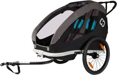 Hamax Traveller Twin Child Bike Trailer, Black/Grey Hamax Traveller Twin Child Bike Trailer, Black/Grey