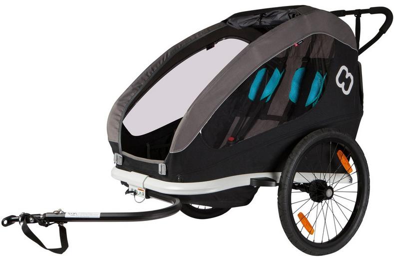 Hamax Traveller Twin Child Bike Trailer, Black/Grey Hamax Traveller Twin Child Bike Trailer, Black/Grey