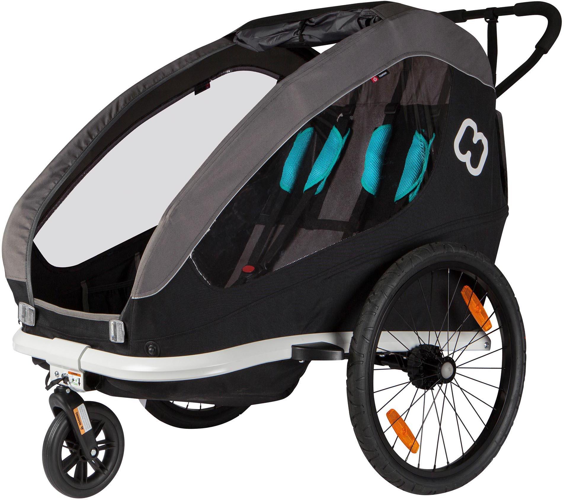 Hamax Traveller Twin Child Bike Trailer, Black/Grey