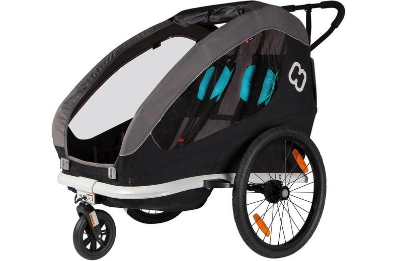 Hamax Traveller Twin Child Bike Trailer, Black/Grey Hamax Traveller Twin Child Bike Trailer, Black/Grey