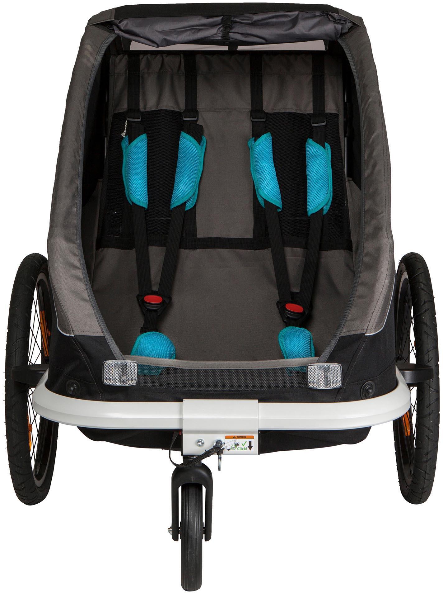 Hamax Traveller Twin Child Bike Trailer, Black/Grey