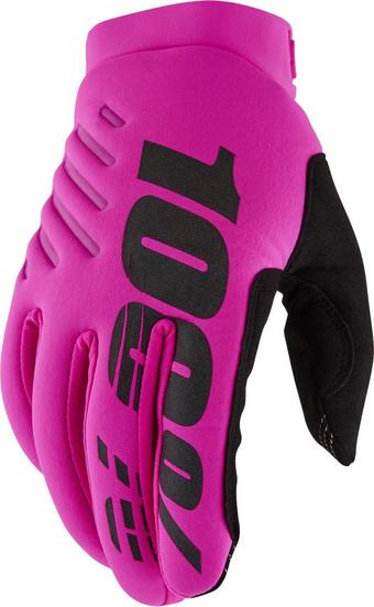100% BRISKER Womens Gloves Neon Pink/Black - XL