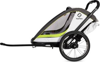 Halfords Hamax Breeze Child Bike Trailer, White/Green | Extra 8% off for BC Members
