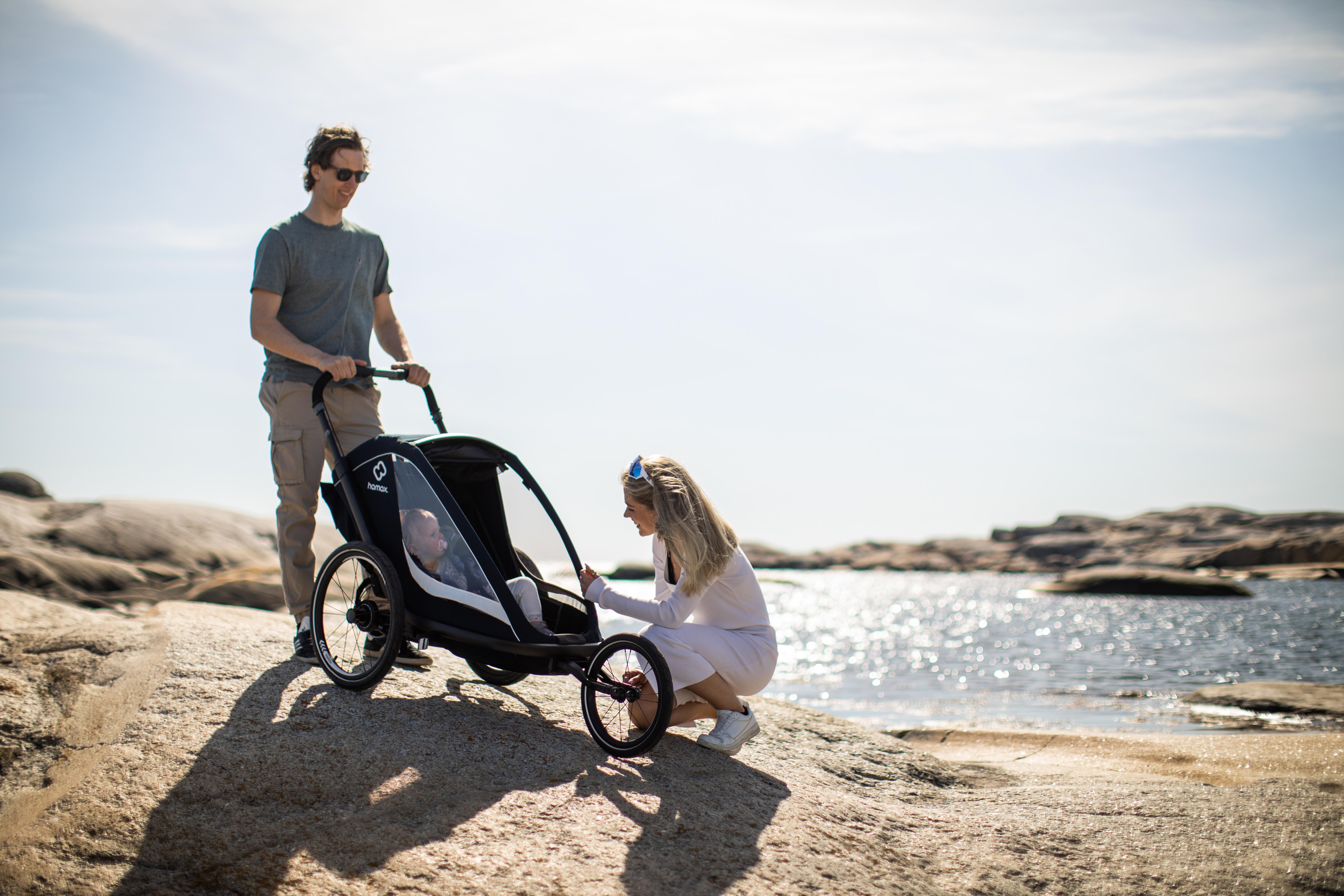 Hamax Breeze Child Bike Trailer, White/Green
