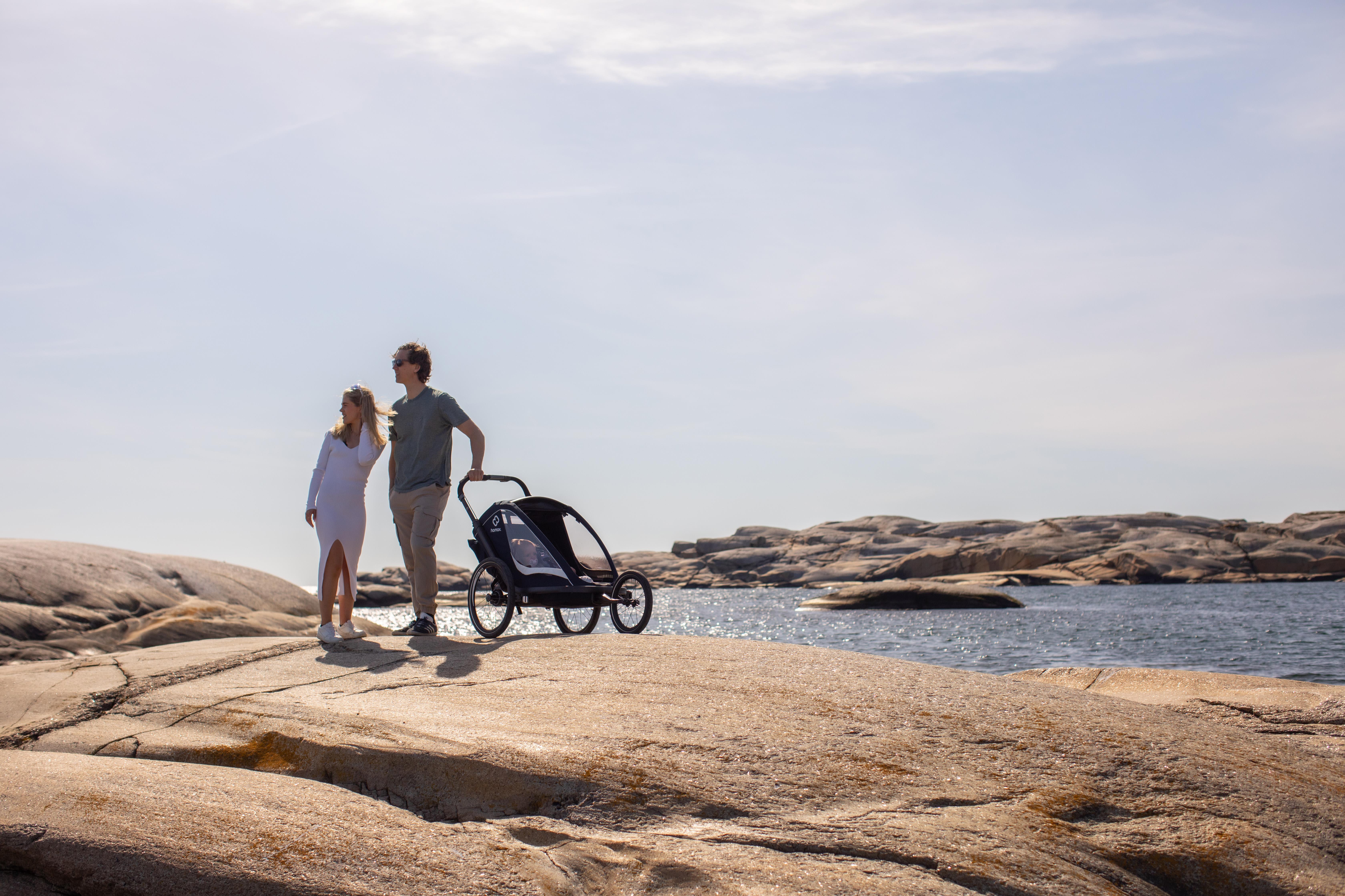 Hamax Breeze Child Bike Trailer, White/Green