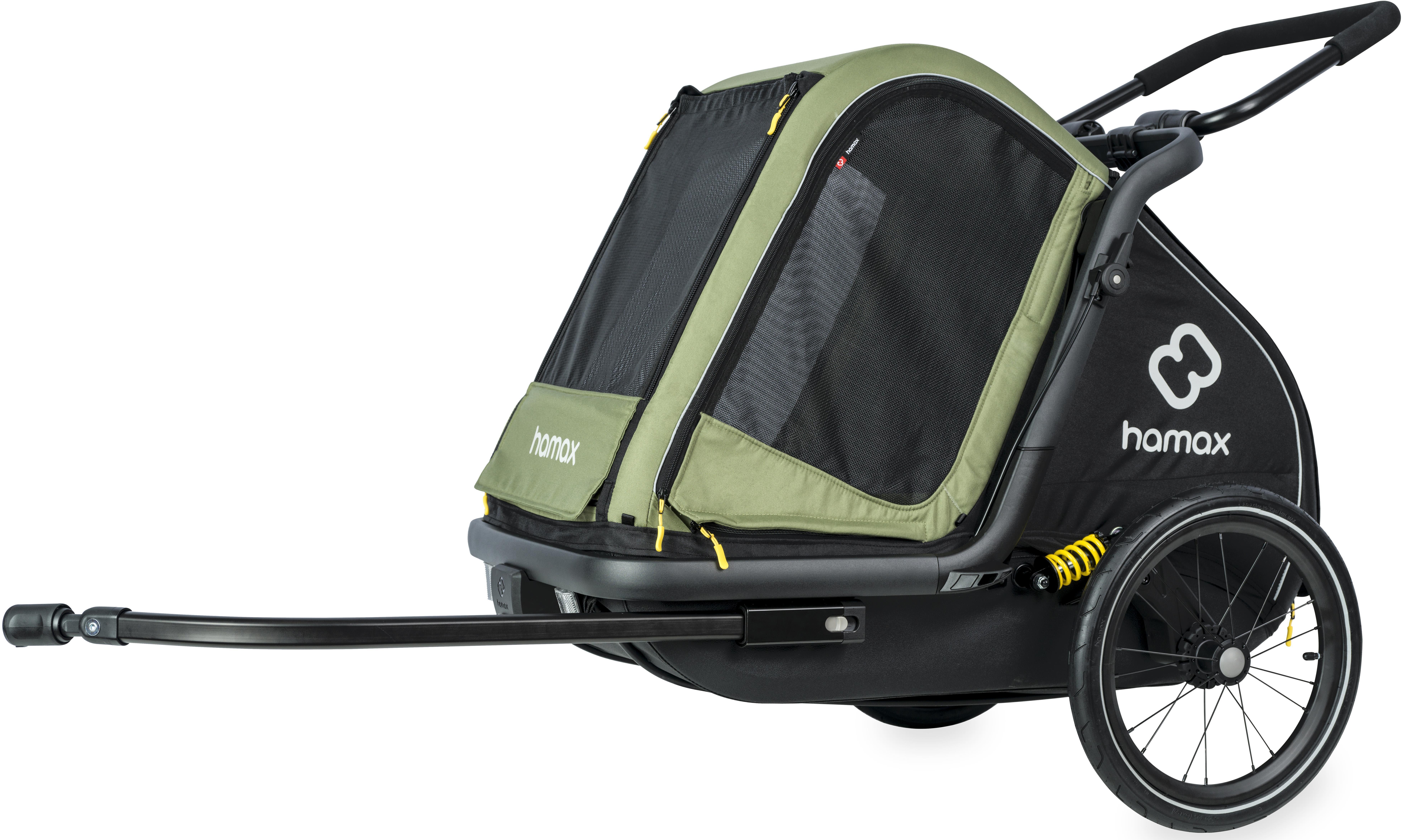 Halfords Hamax Pluto Dog Trailer Medium, Green | Pricematch, Extra 8% off for BC Members, Free Bike Health Check, Cycle2Work Scheme & 0% APR Finance.