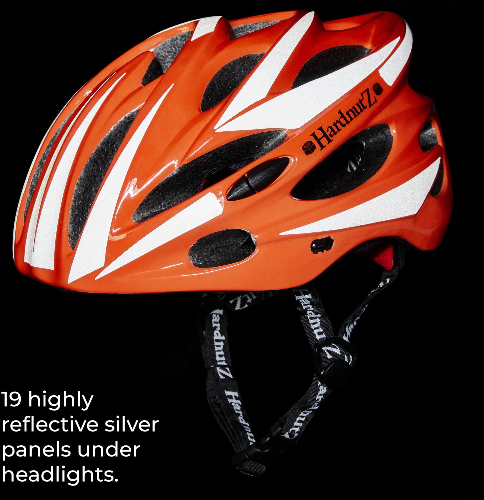 black and orange bike helmet
