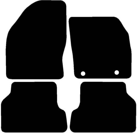 Halfords Ford Focus ST of Standard 2 Mats Clips Halfords UK Car (EE0953) - | 4 Set