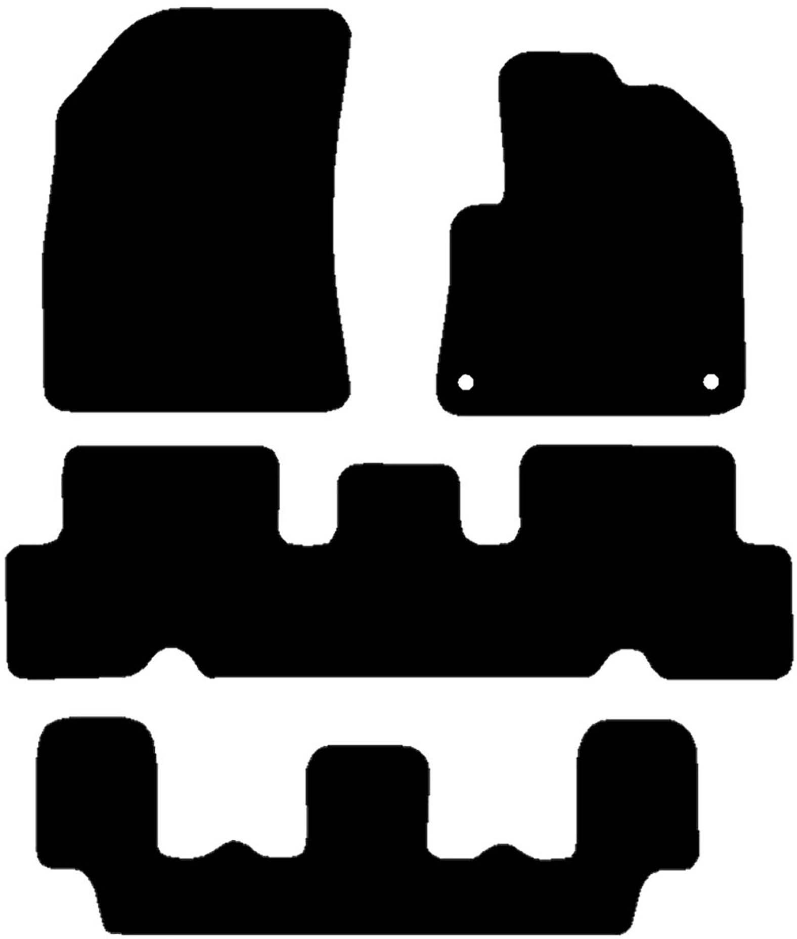 Halfords Citroen C4 Grand Picasso - Set Of 4 Standard Car Mats 2 Clips (Ee0186)