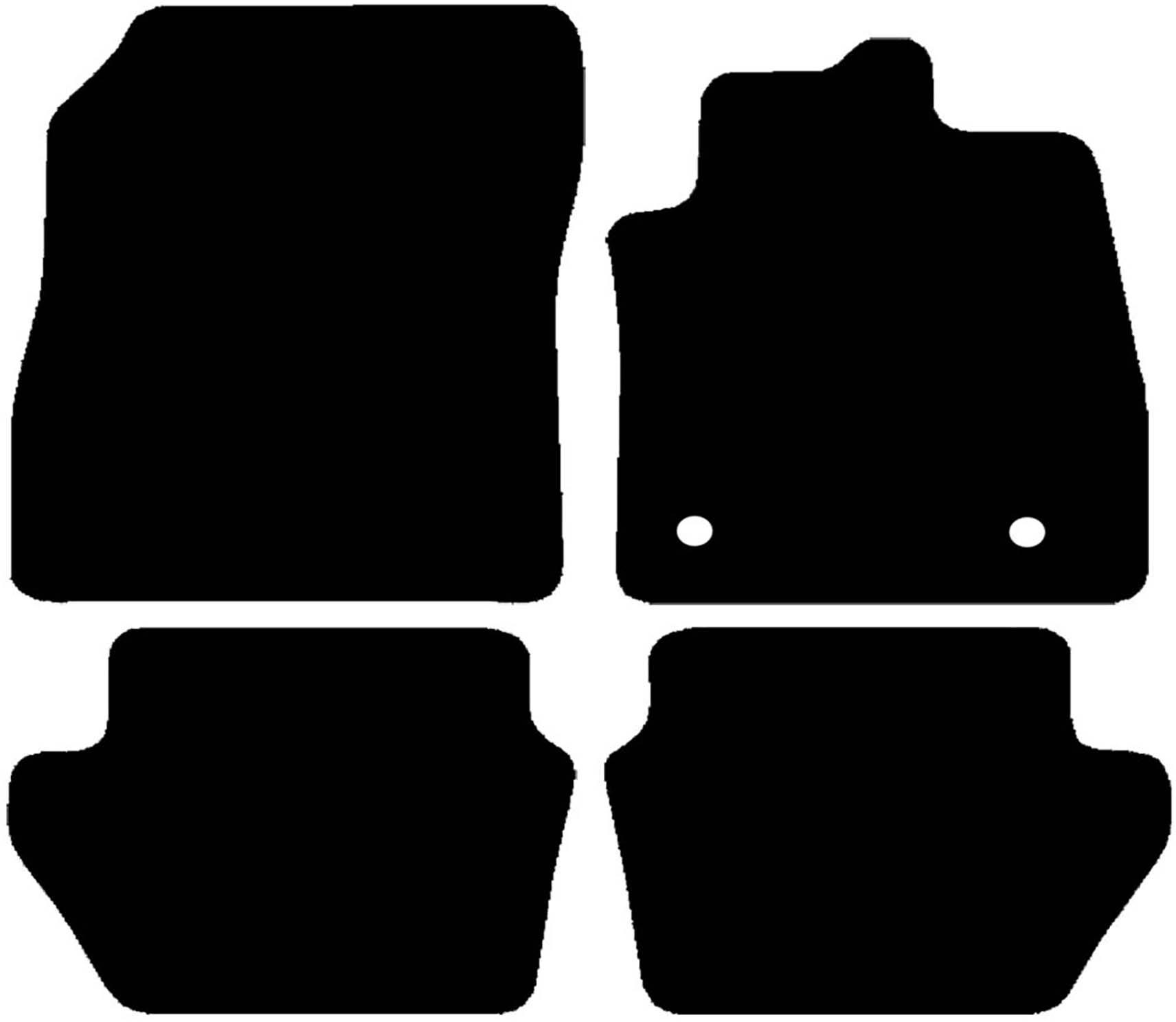 Halfords Ford Fiesta Mk8 - Set Of 4 Standard Car Mats 2 Clips (Ee0265)