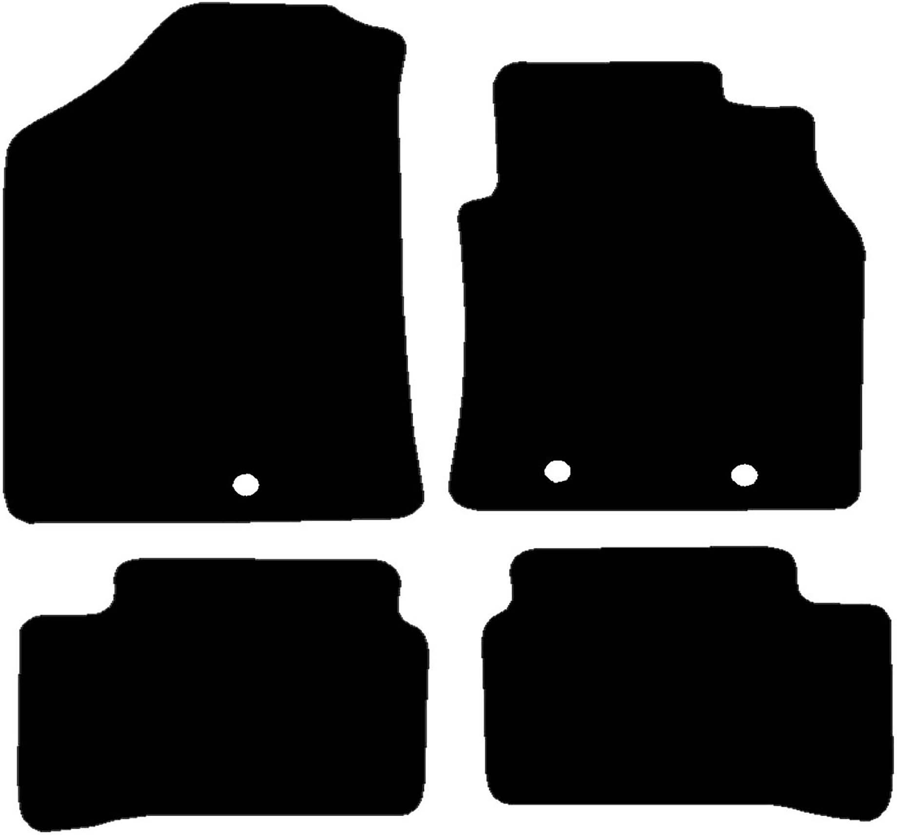 Halfords Hyundai I10 - Set Of 4 Standard Car Mats 3 Clips (Ee0377)