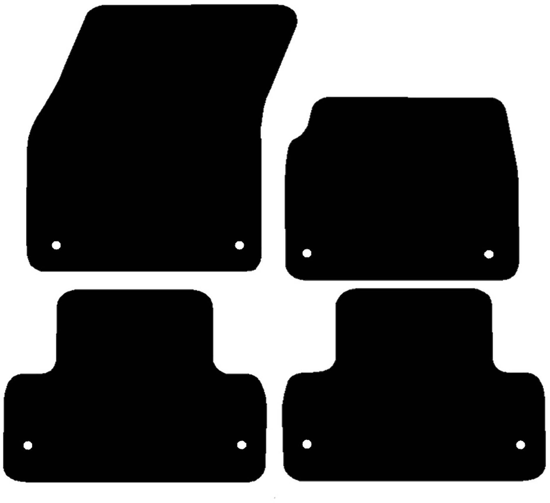 Halfords Land Rover Range Rover Evoque - Set Of 4 Standard Car Mats 8 Clips (Ee0498)