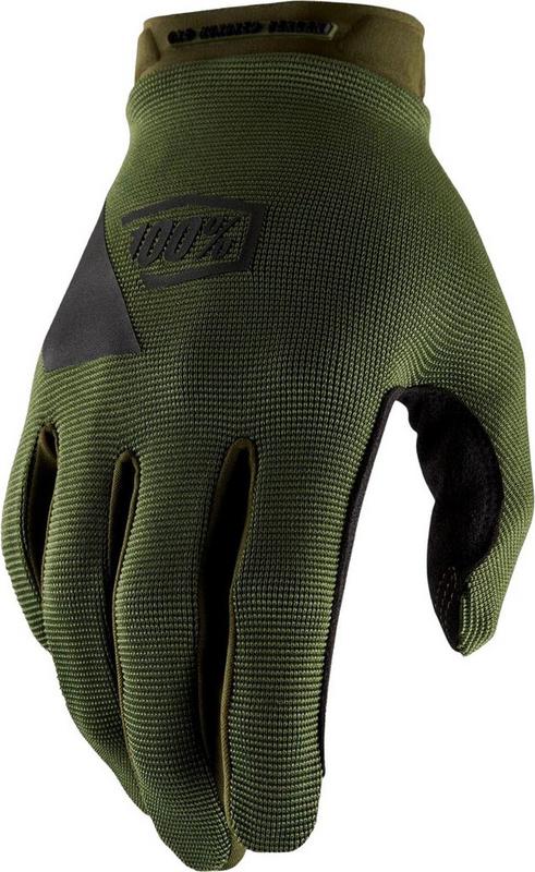 Halfords 100% RIDECAMP Gloves Army Green/Black - S | Extra 8% off for BC Members