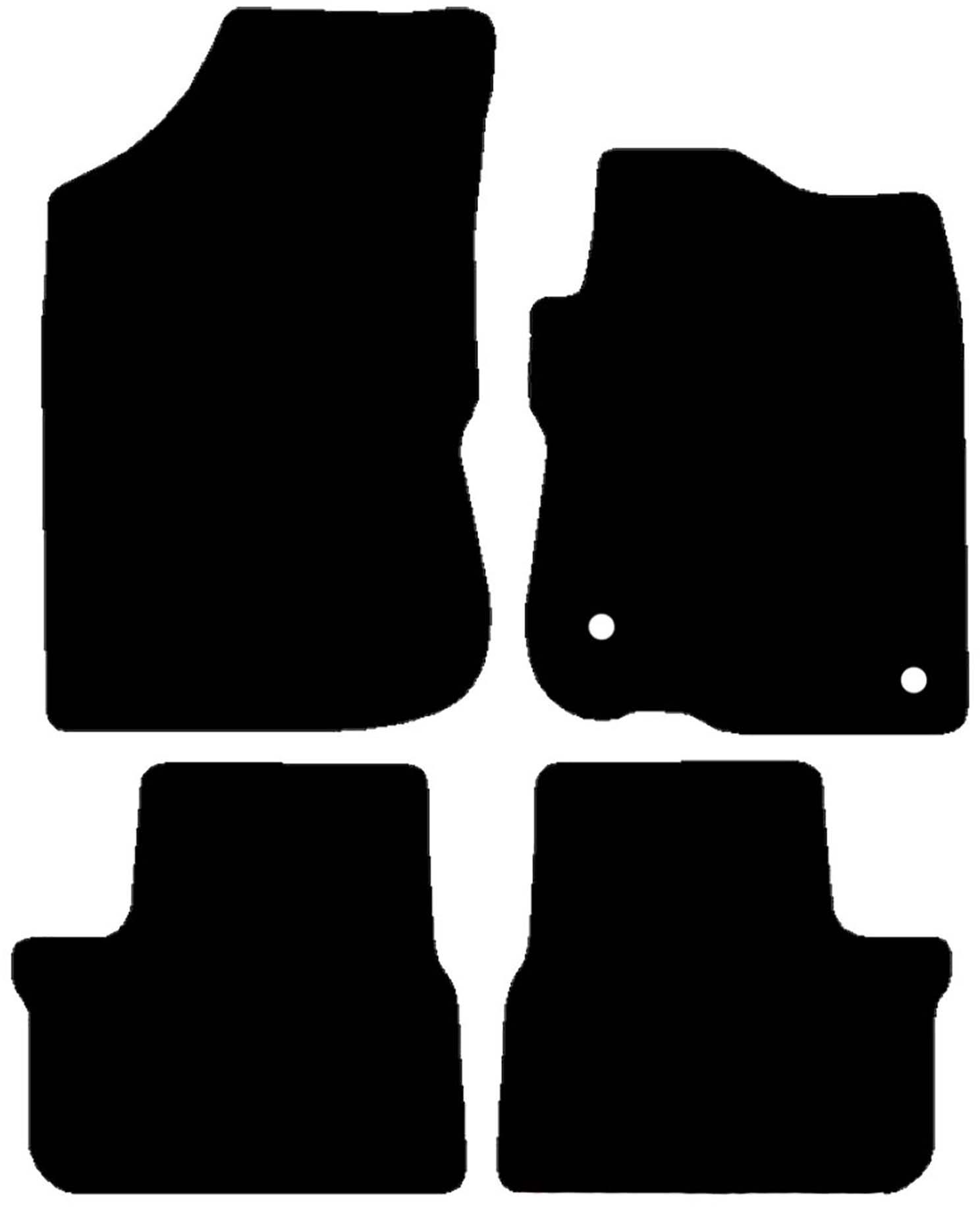 Halfords Peugeot 2008 - Set Of 4 Standard Car Mats 2 Clips (Ee0712)