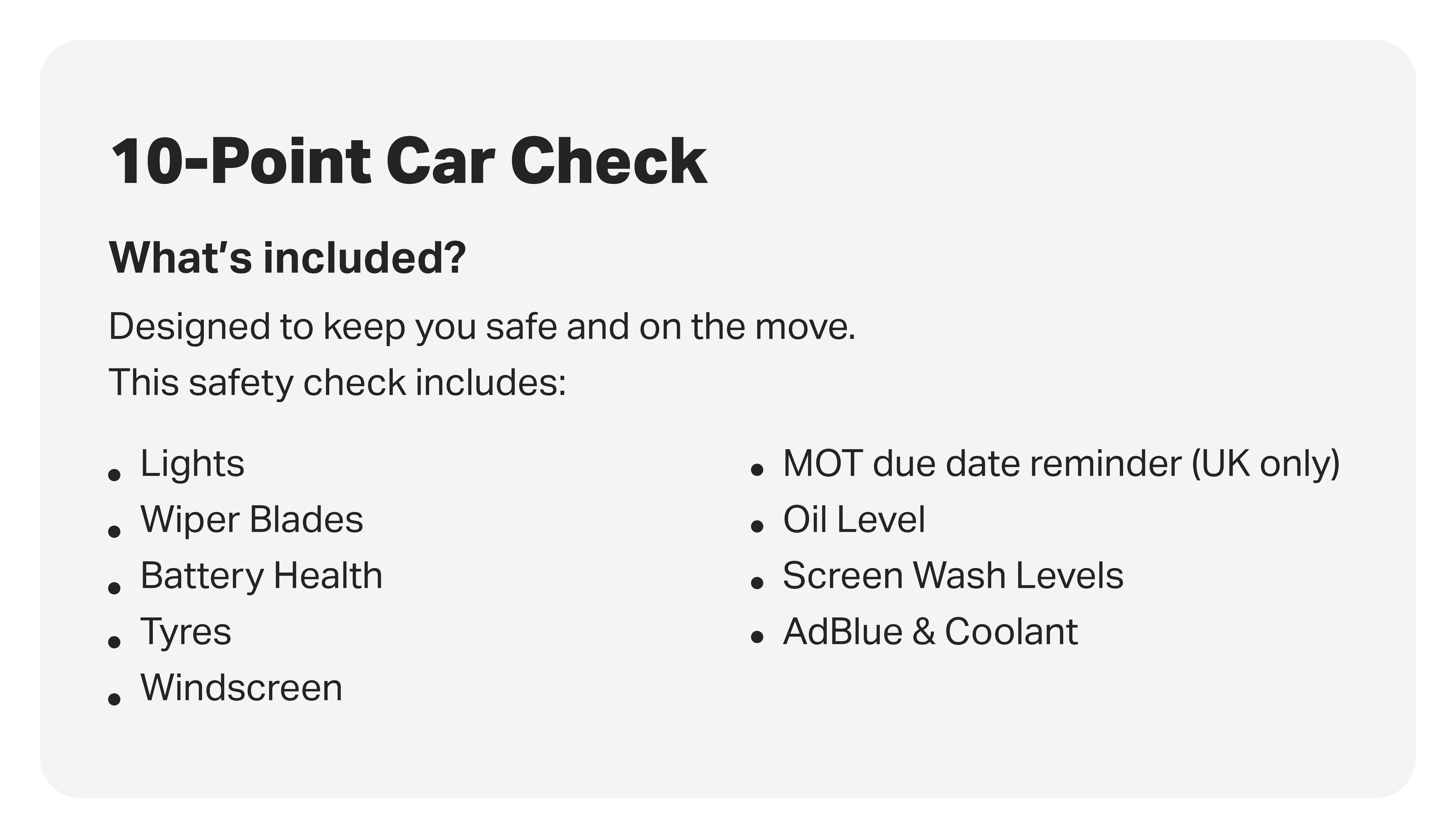 10 Point Winter Car Check