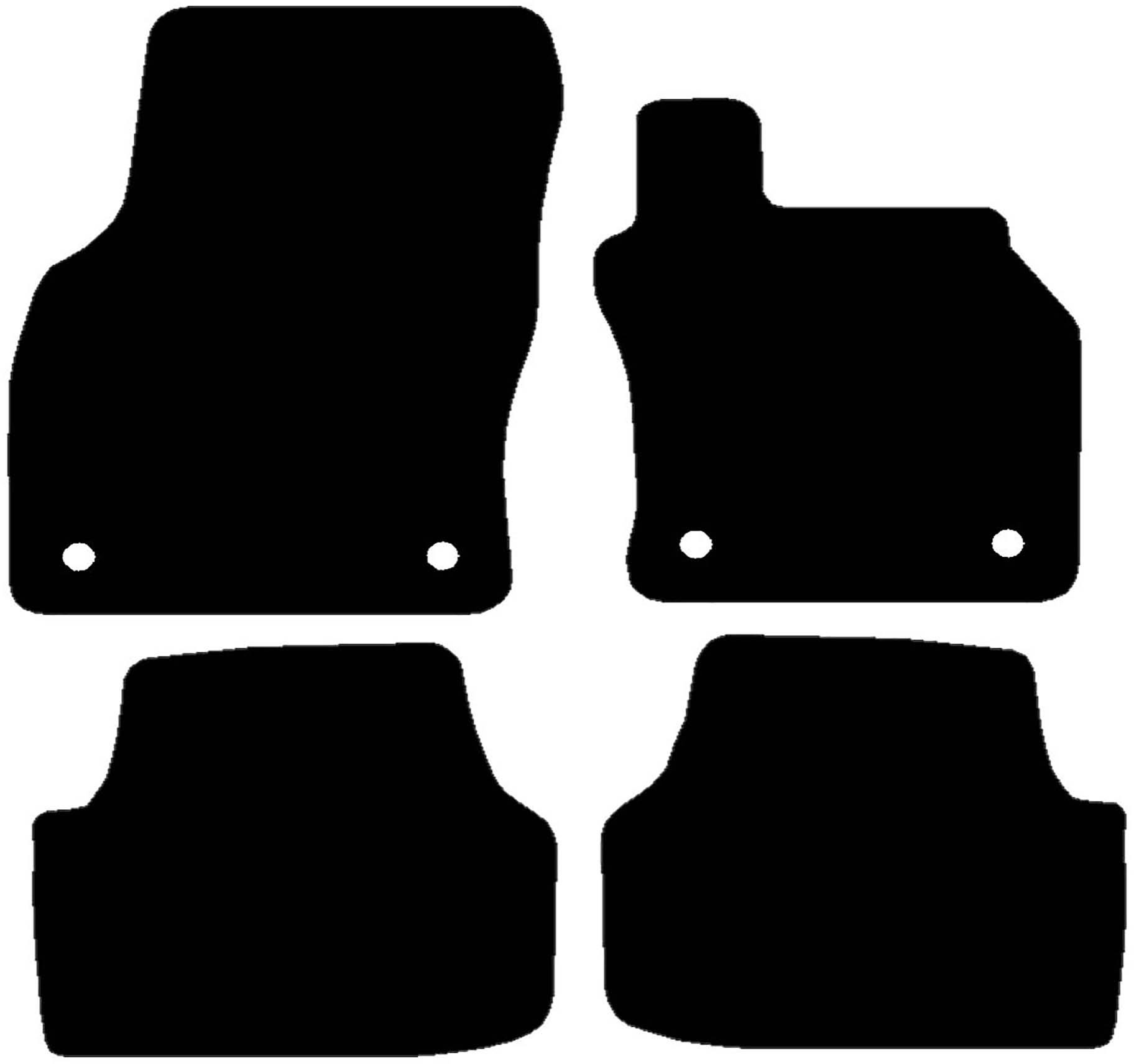 Halfords Skoda Octavia Mk3 - Set Of 4 Standard Car Mats 4 Clips (Ee0848)