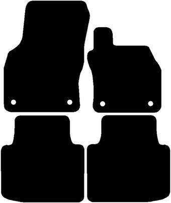 Halfords Skoda Superb - Set of 4 Standard Car Mats 4 Clips (EE0854)