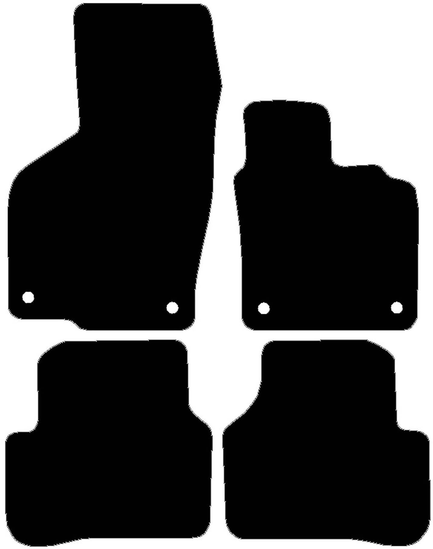 Halfords Volkswagen Passat - Set Of 4 Standard Car Mats 4 Clips (Ee1076)