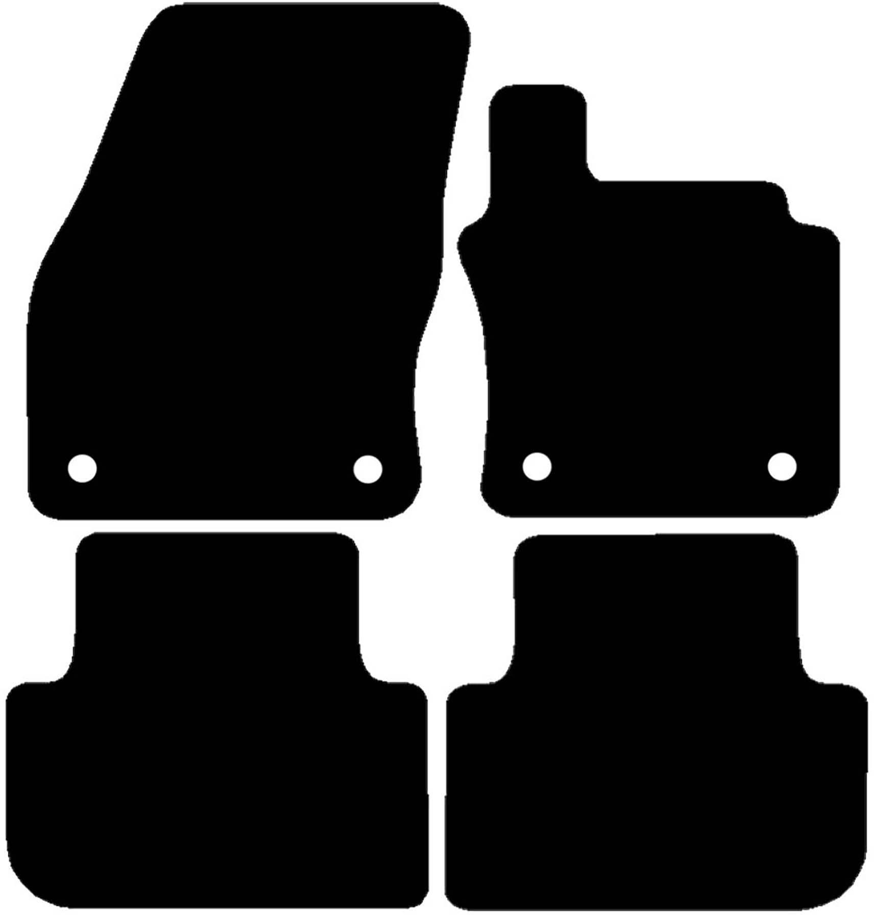 Halfords Volkswagen Tiguan Mk2 - Set Of 4 Standard Car Mats 4 Clips (Ee1097)