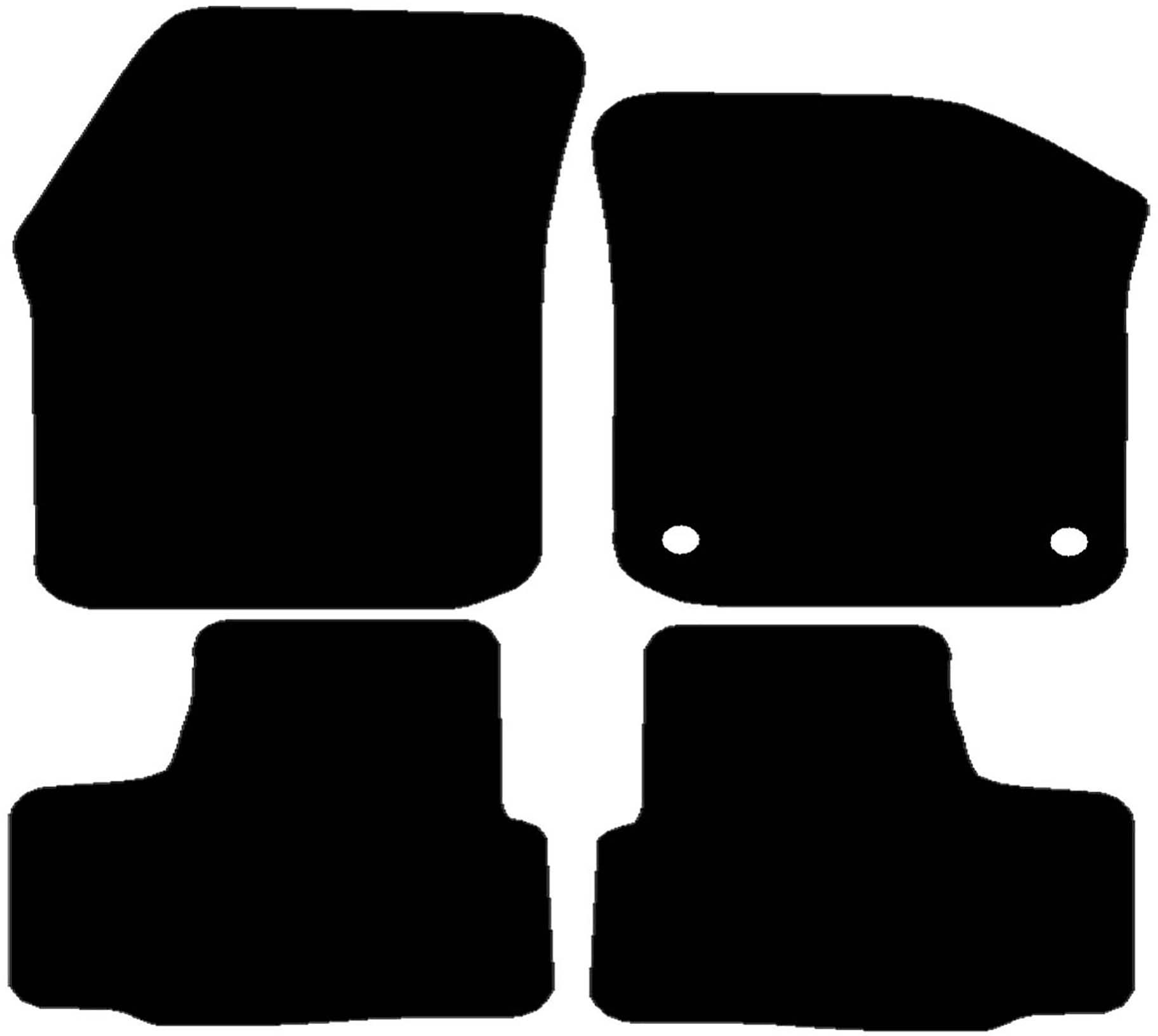 Halfords Volkswagen Up - Set Of 4 Standard Car Mats 2 Clips (Ee1111)