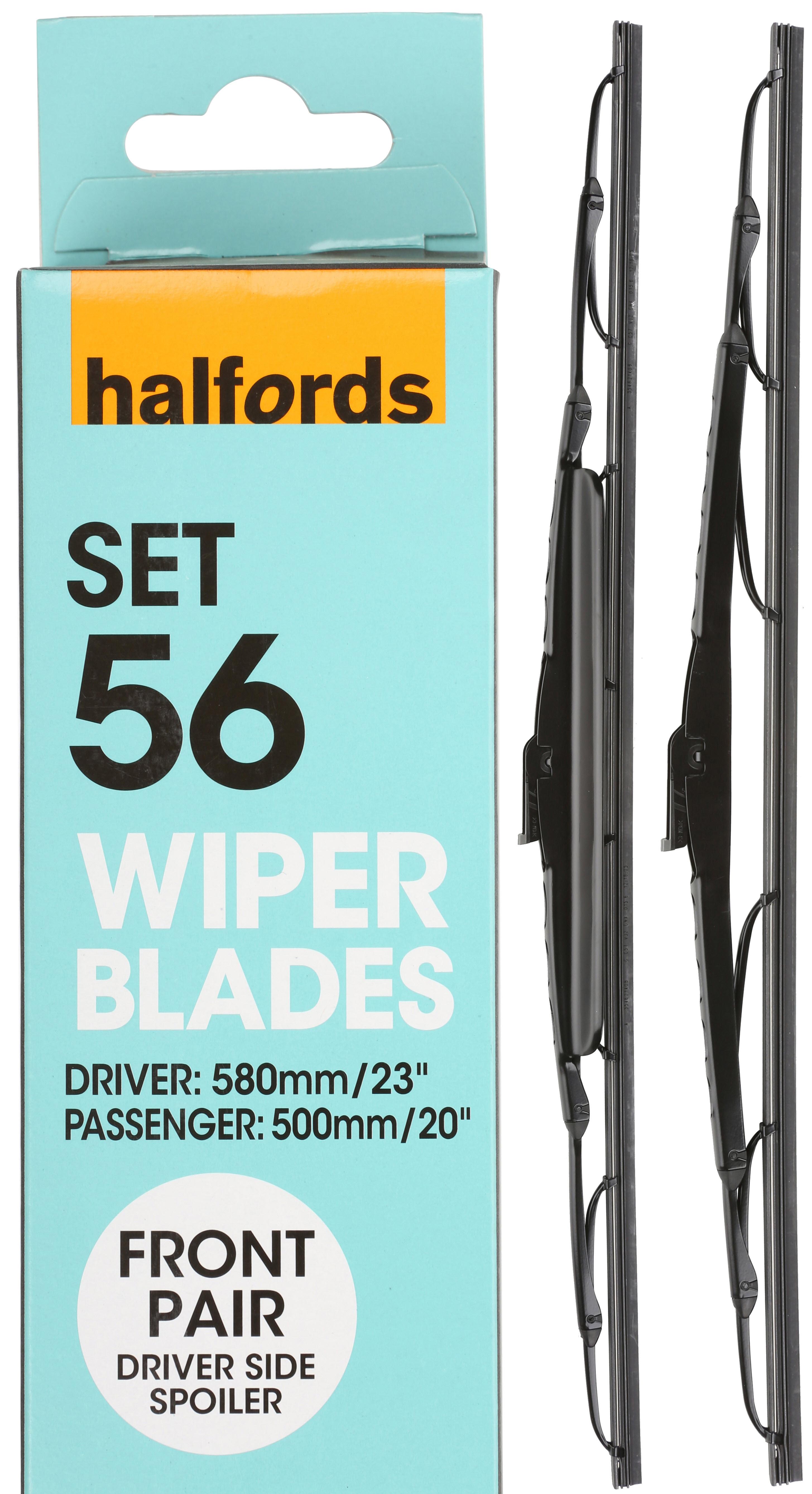 Halfords Set 56 Wiper Blades - Front Pair