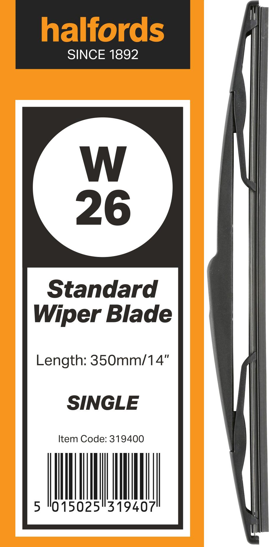 Halfords W26 Wiper Blade - Single