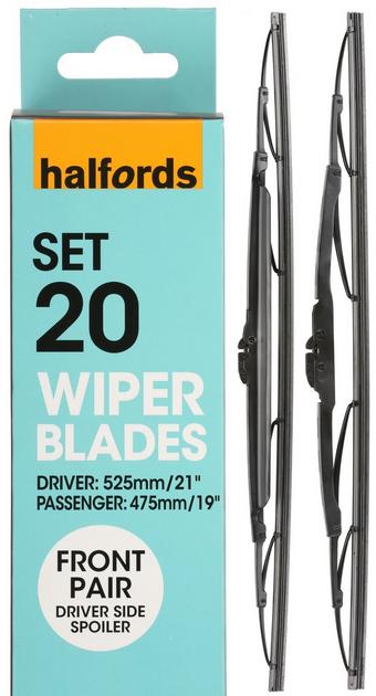 Halfords Set 20 Wiper Blades - Front Pair