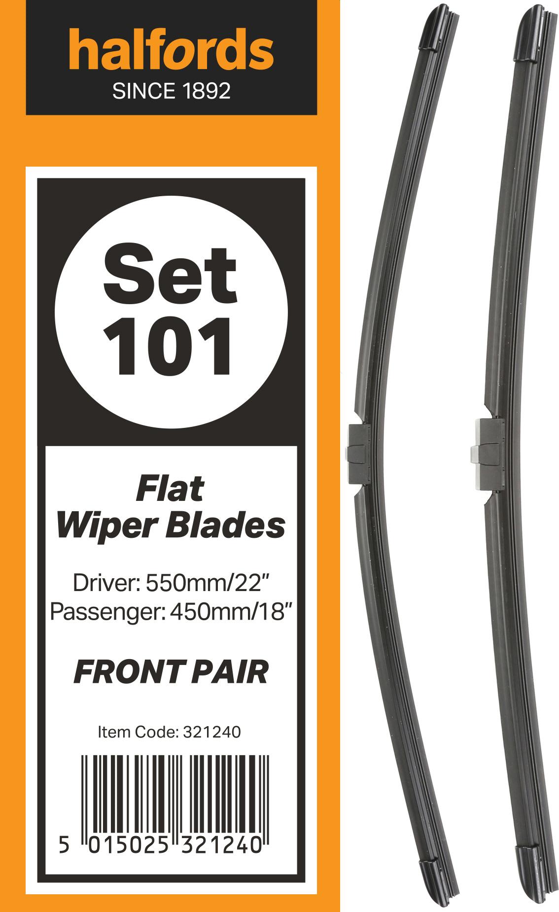 Halfords Set 101 Wiper Blades - Front Pair