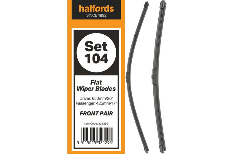 Halfords Set 104 Wiper Blades - Front Pair Halfords Set 104 Wiper Blades - Front Pair