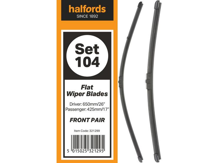 Halfords Set 104 Wiper Blades - Front Pair