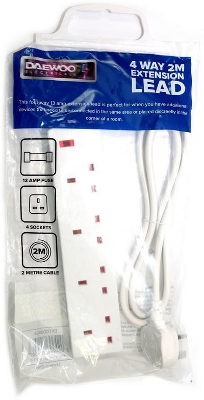 Daewoo 4 Gang 2m Extension Lead Daewoo 4 Gang 2m Extension Lead